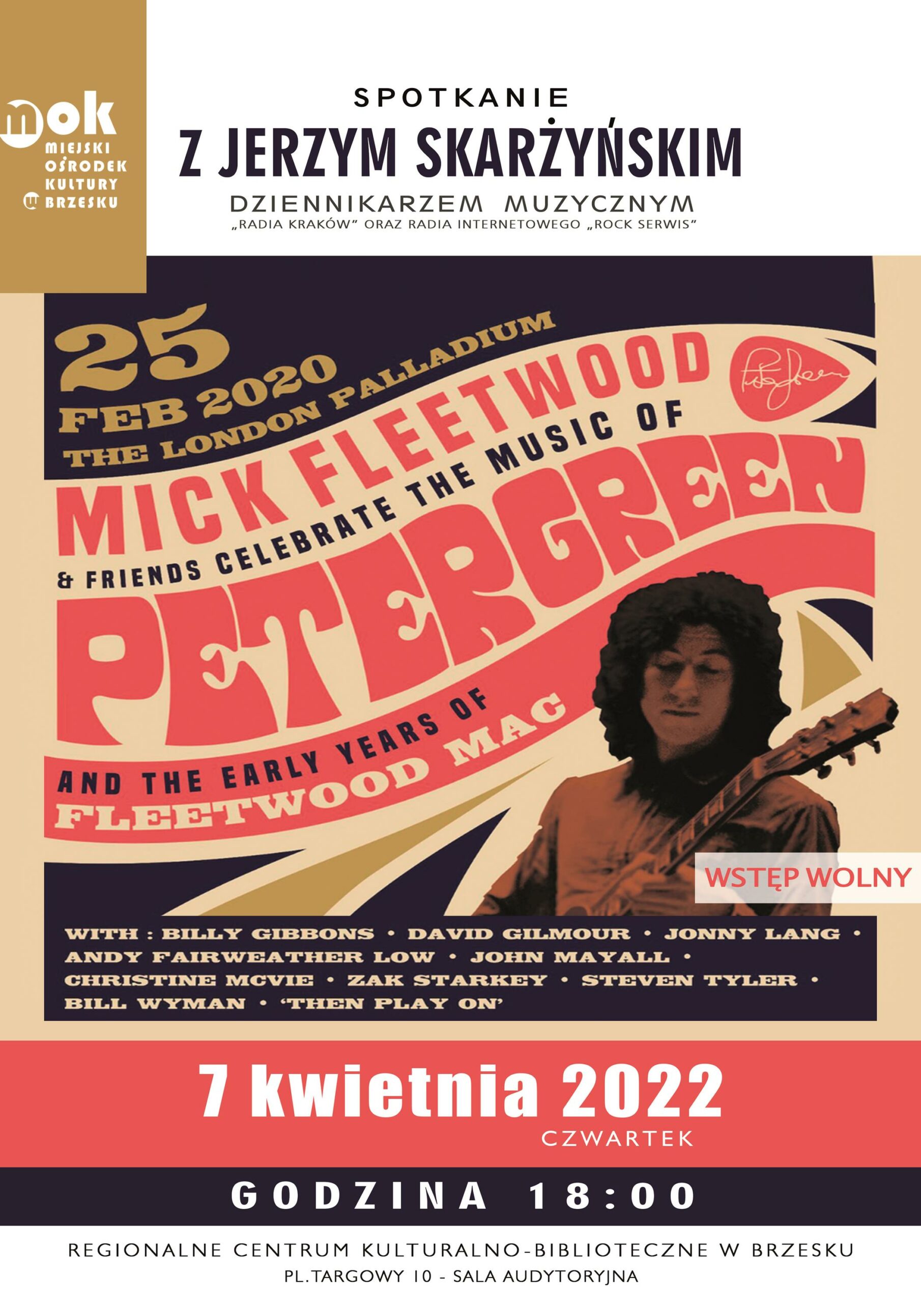 Spotkanie z Jerzym Skarżyńskim: Mick Fleetwood Tribute Concert – 7 kwietnia 2022