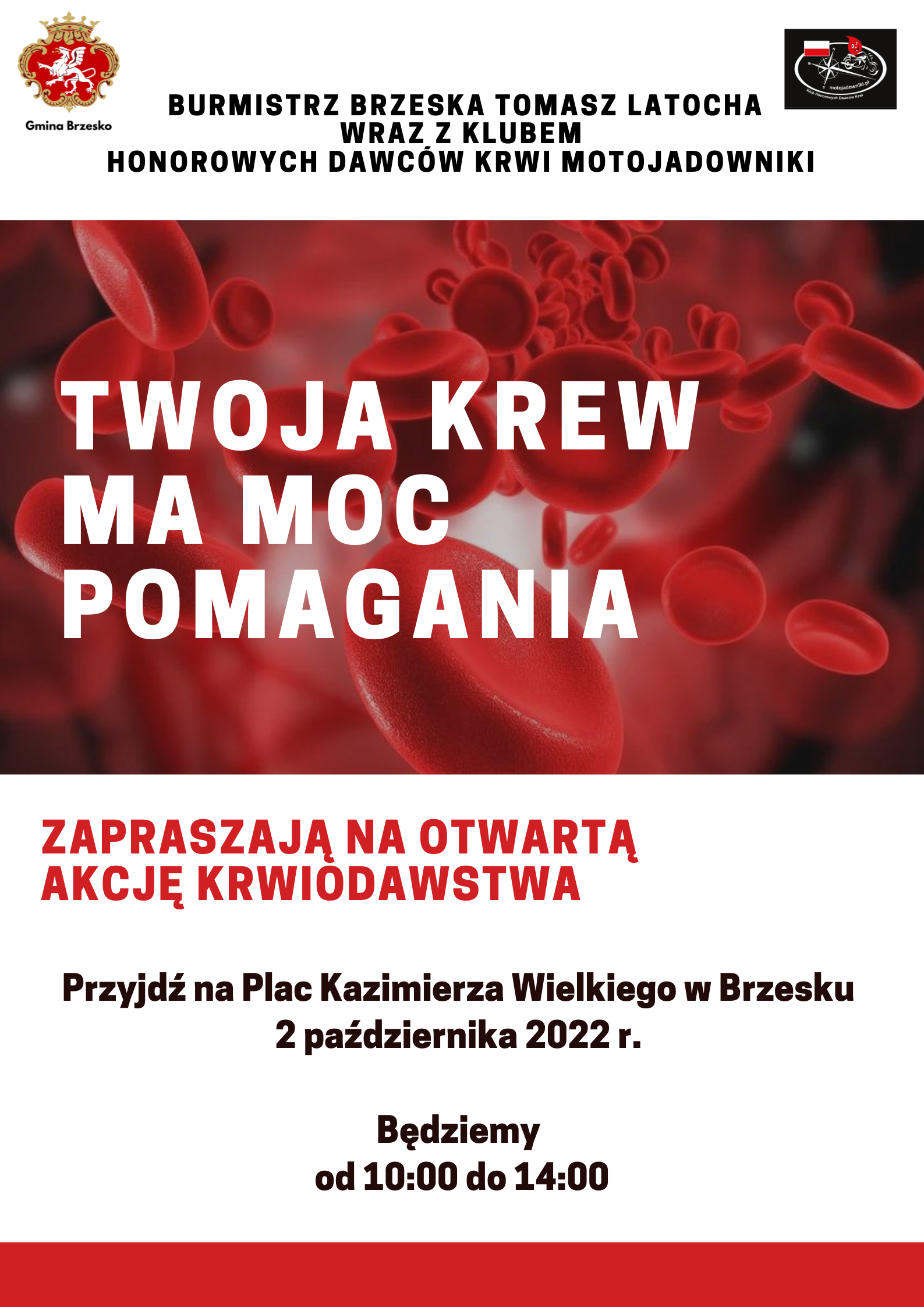 Otwarta Akcja Krwiodawstwa – 2 października 2022