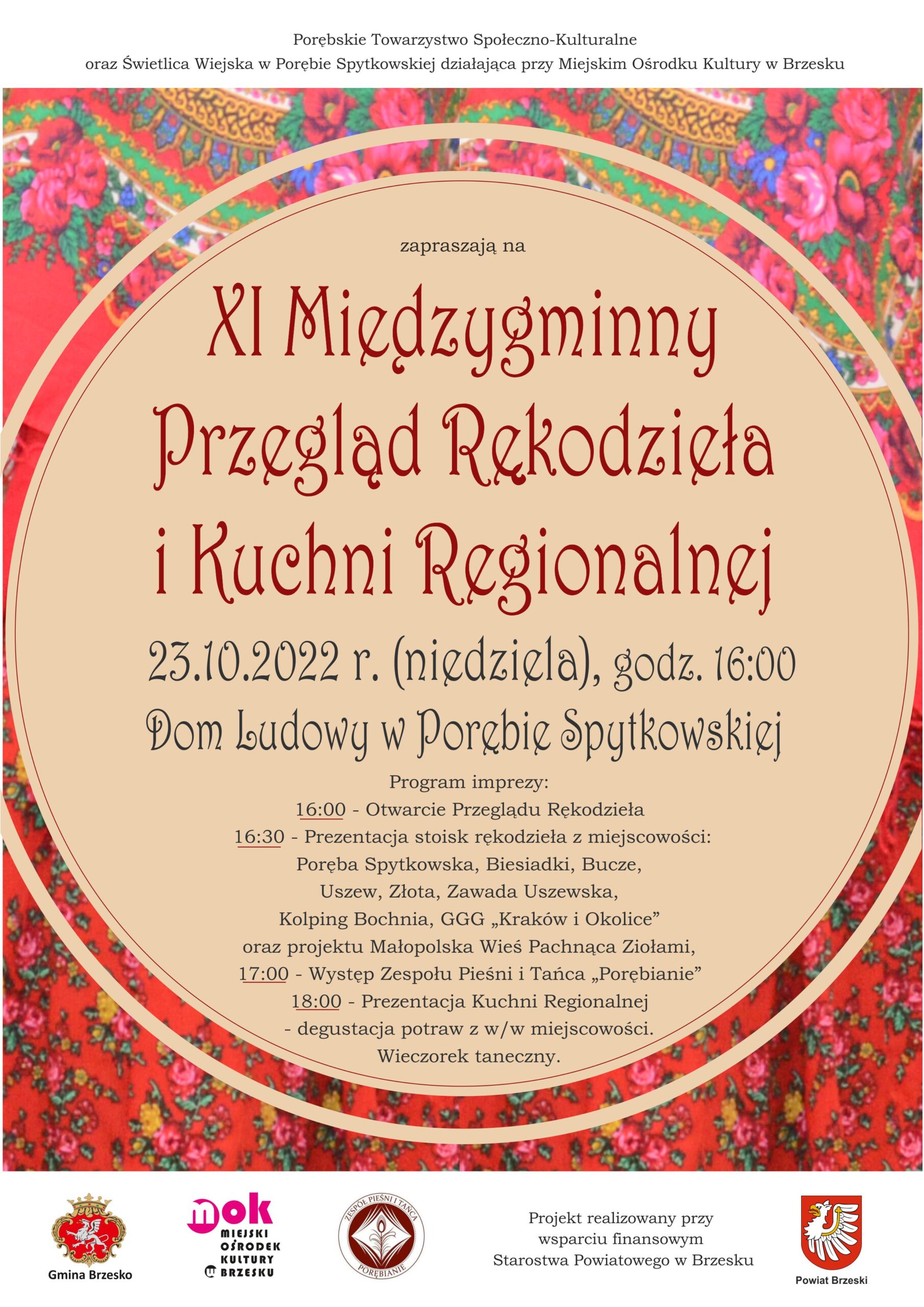 XI Przegląd Rękodzieła i Kuchni Regionalnej w Porębie Spytkowskiej – 23 października 2022