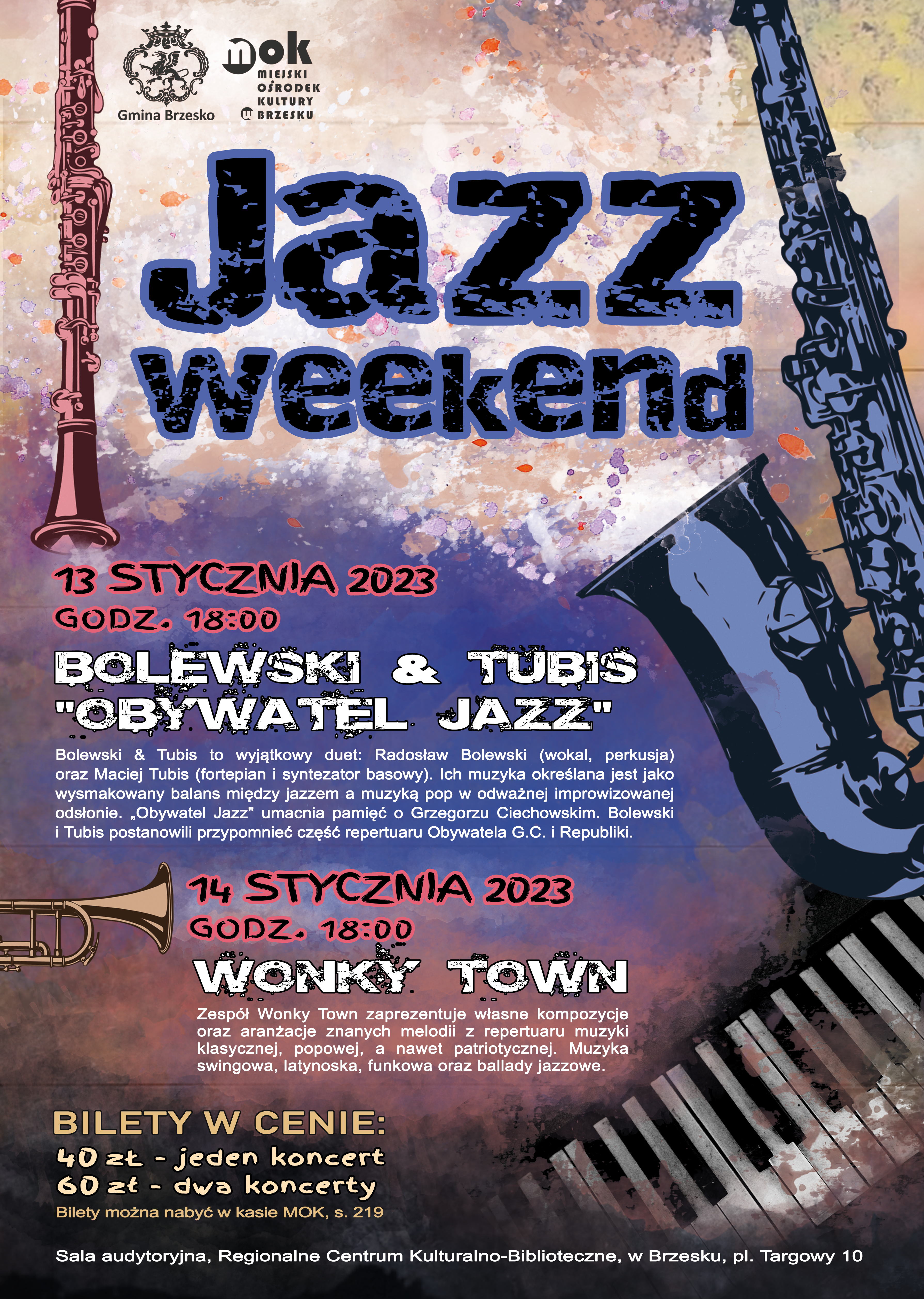 JAZZ WEEKEND – Bolewski&Tubis/ Wonky Town – 13 i 14 stycznia 2023