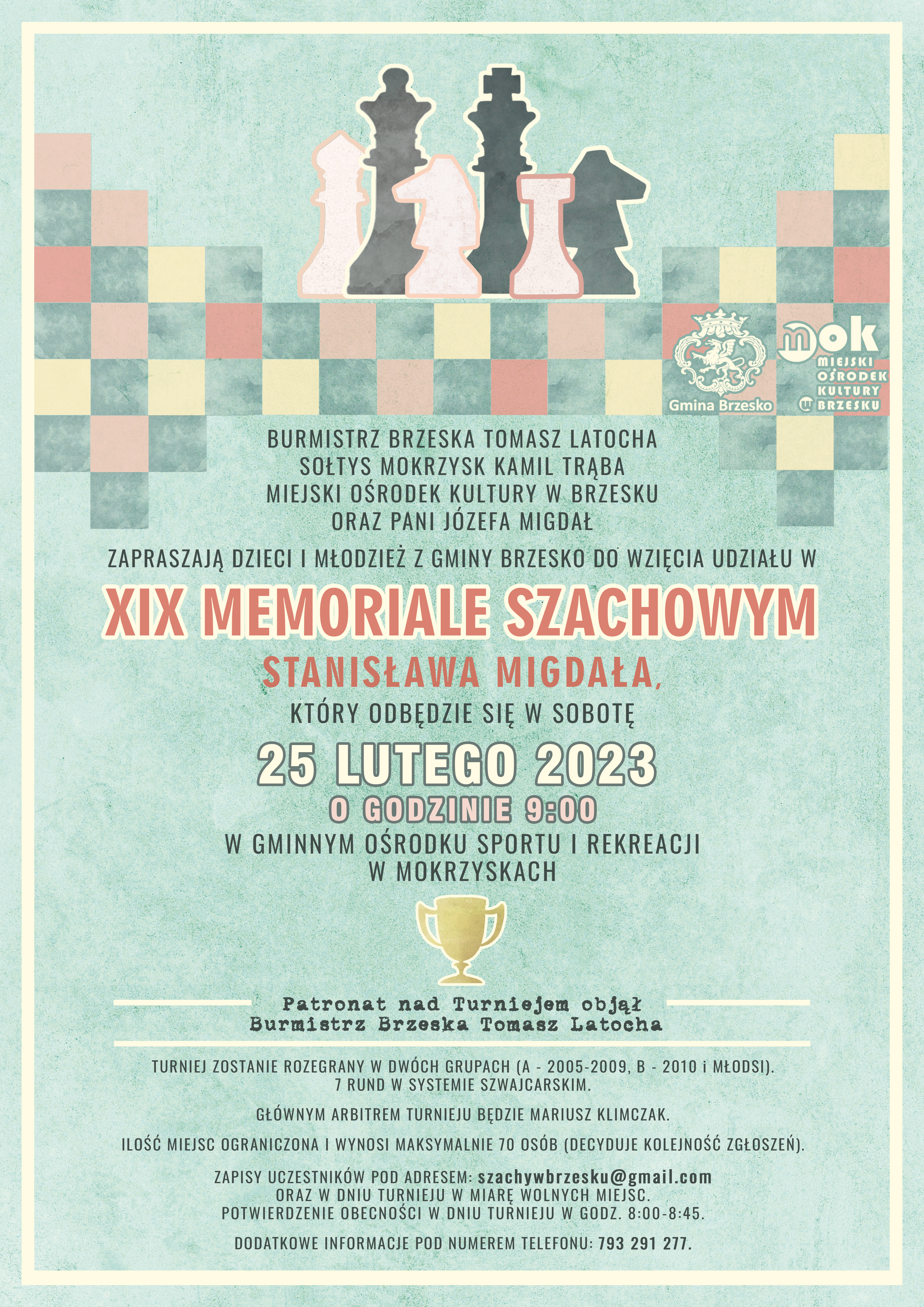 XIX Memoriał Szachowy Stanisława Migdała – 25 lutego 2023