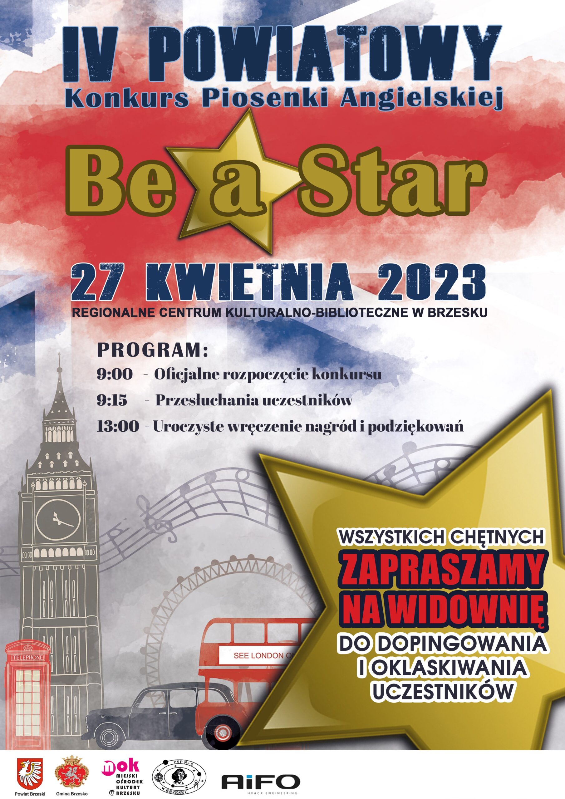 IV Powiatowy Konkurs Piosenki Angielskiej BE A STAR – 27 kwietnia 2023