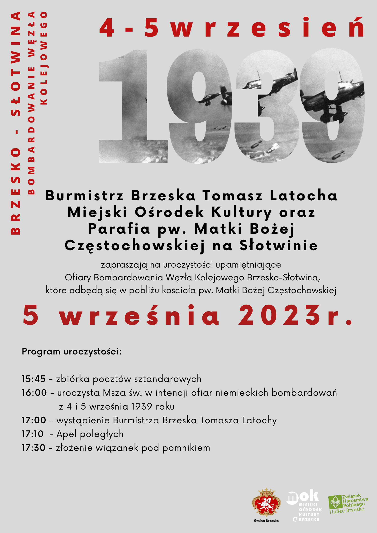 84. rocznica bombardowania węzła kolejowego Brzesko-Słotwina – 5 września 2023
