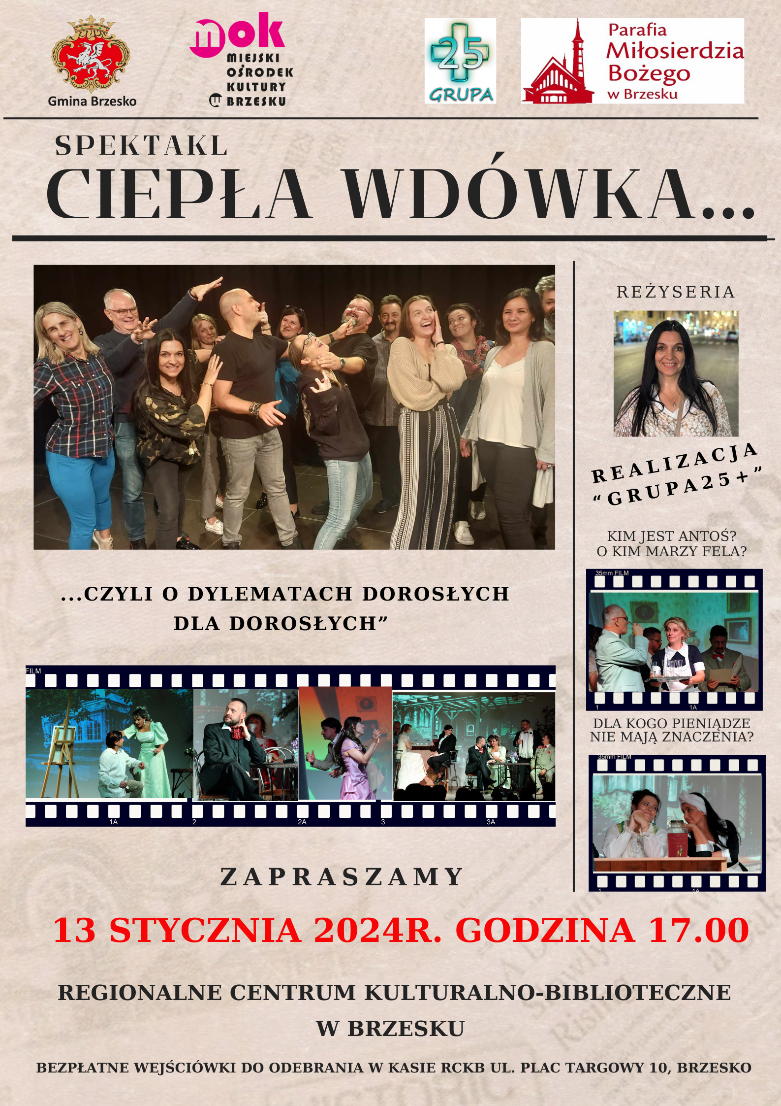 Ciepła Wdówka – spektakl “Grupy 25+” – 13 stycznia 2024