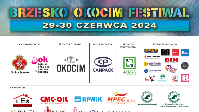 Brzesko Okocim Festiwal 2024 – dziękujemy sponsorom!