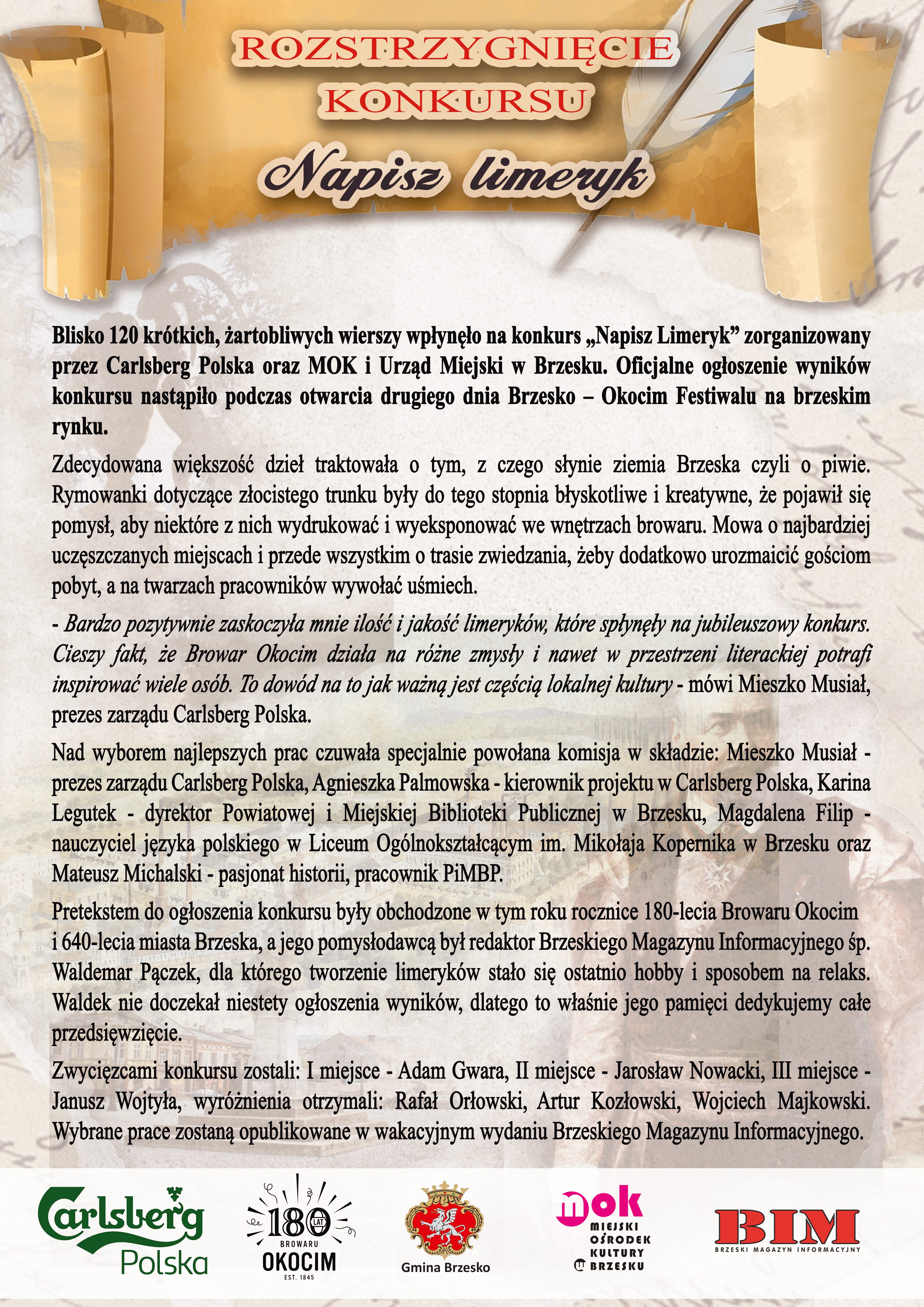 „Napisz limeryk” – rozstrzygnięcie konkursu