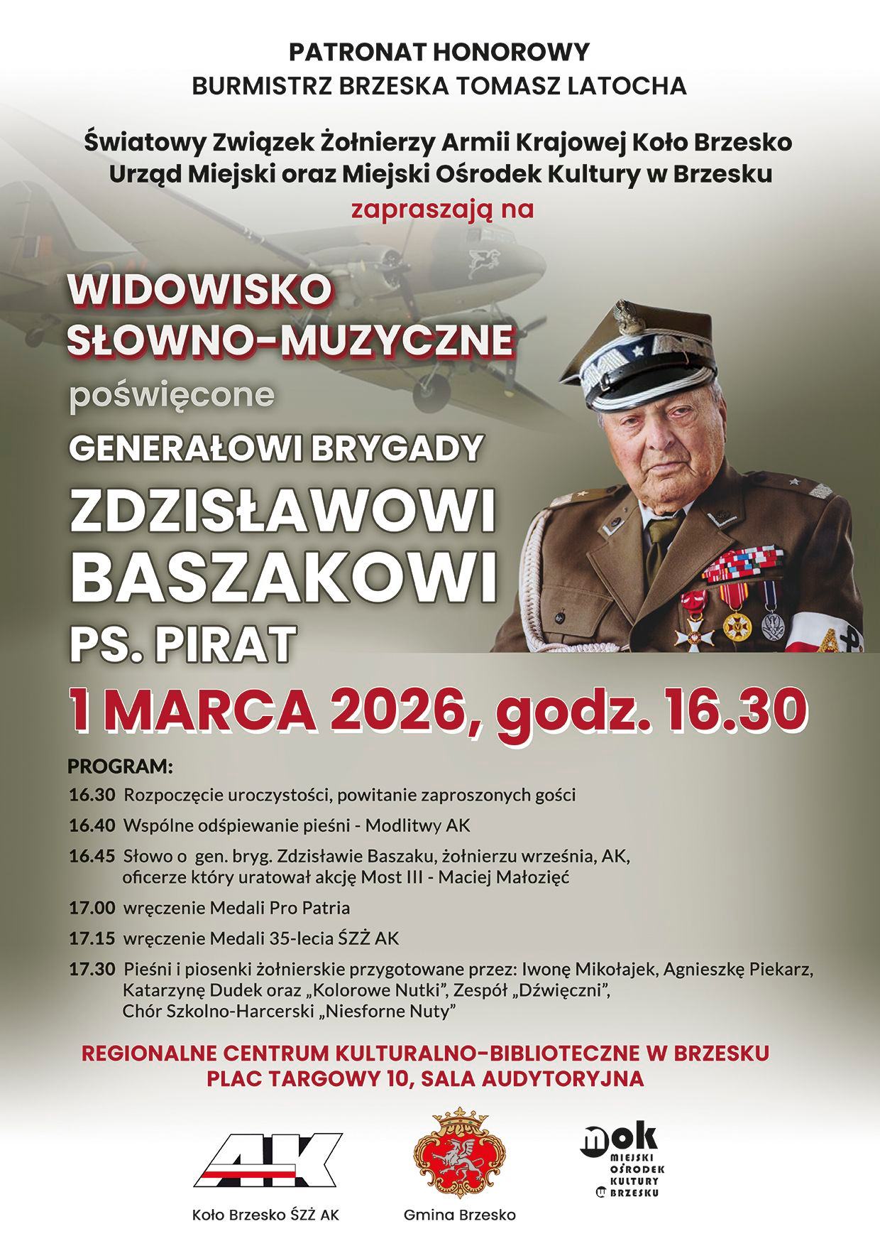 Widowisko słowno-muzyczne poświęcone gen. Zdzisławowi Baszakowi