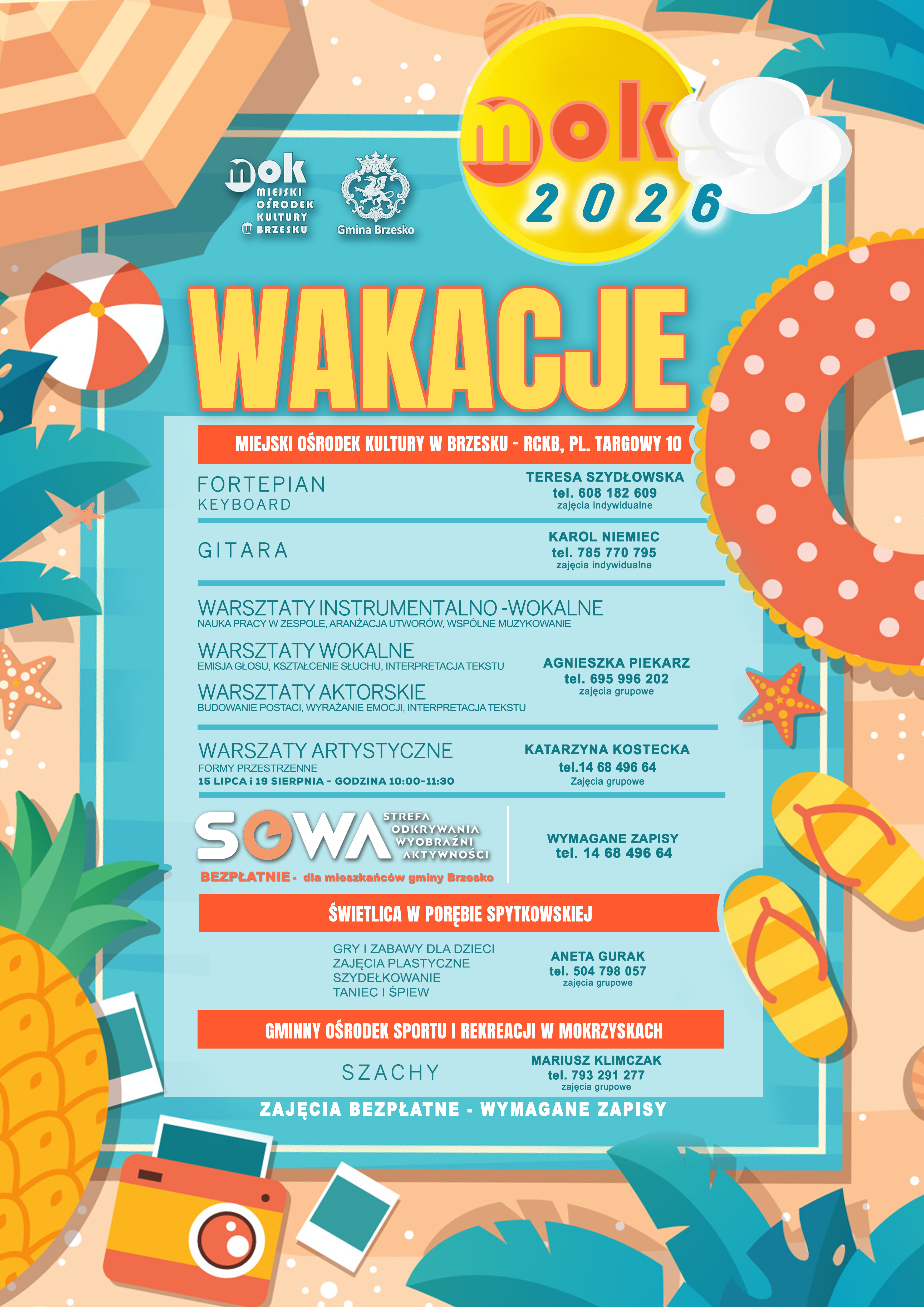 Wakacje 🌞 2026 w MOK BRZESKO