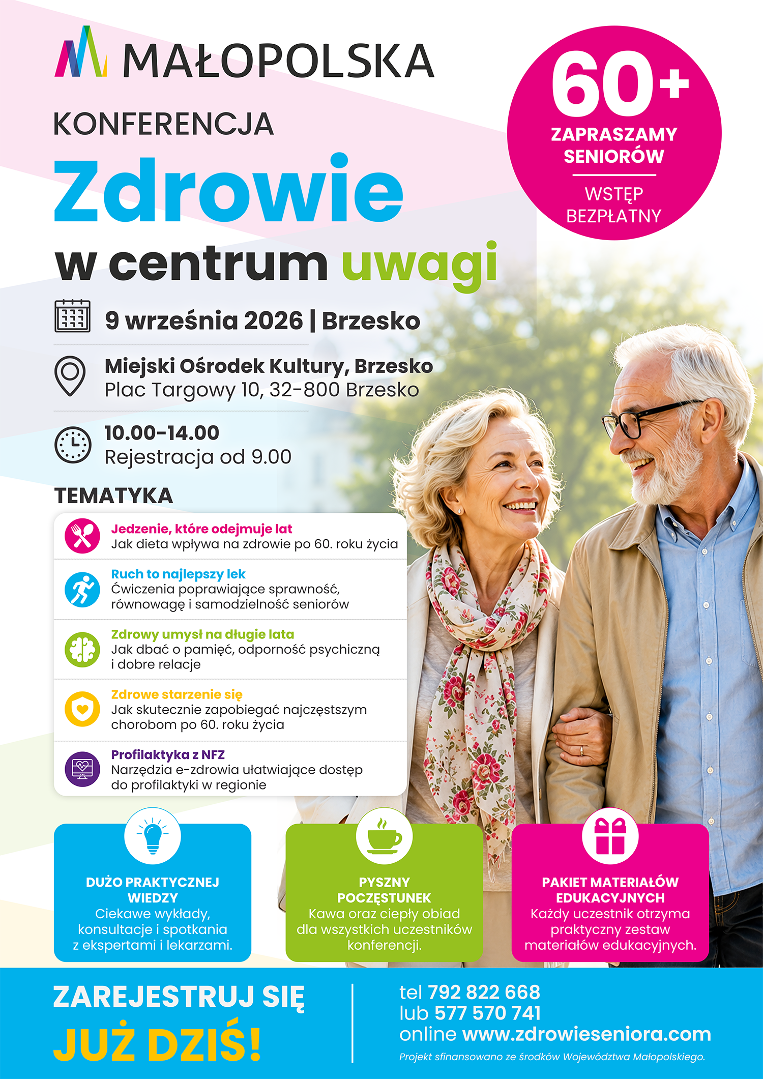 Zaproszenie na konferencję dla seniorów „Zdrowie w centrum uwagi” – 9 września 2026