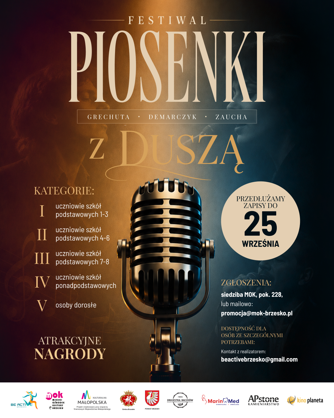„Festiwal piosenki z Duszą – Grechuta, Demarczyk, Zaucha” – zgłoszenia do 25 września 2026