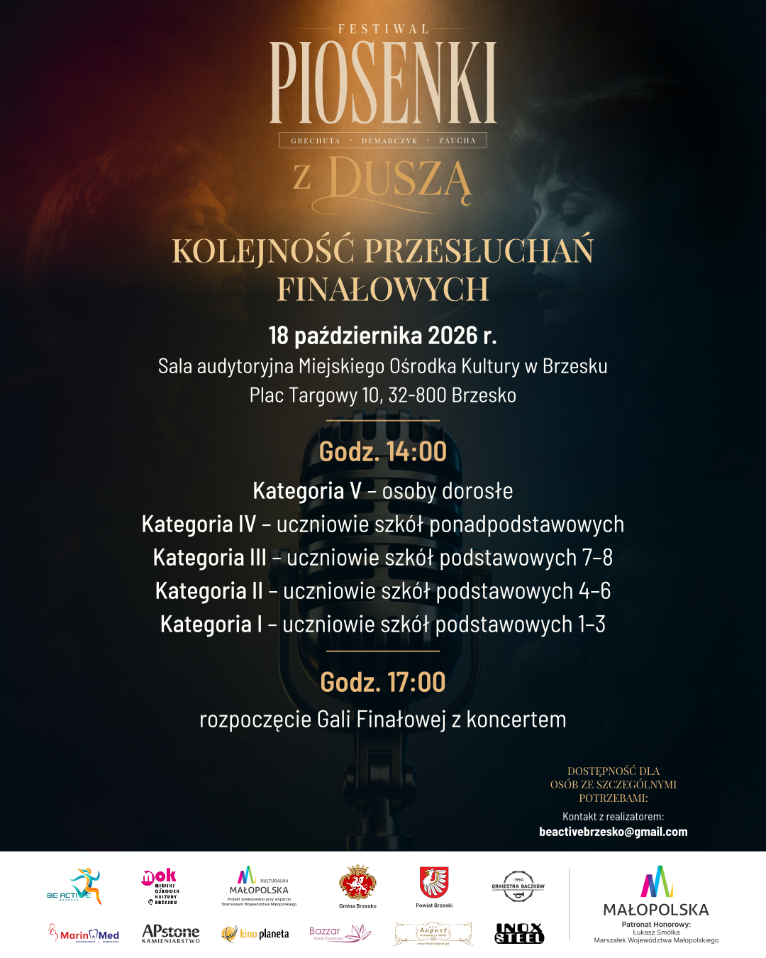 Festiwal „Piosenki z Duszą” – kolejność przesłuchań finałowych